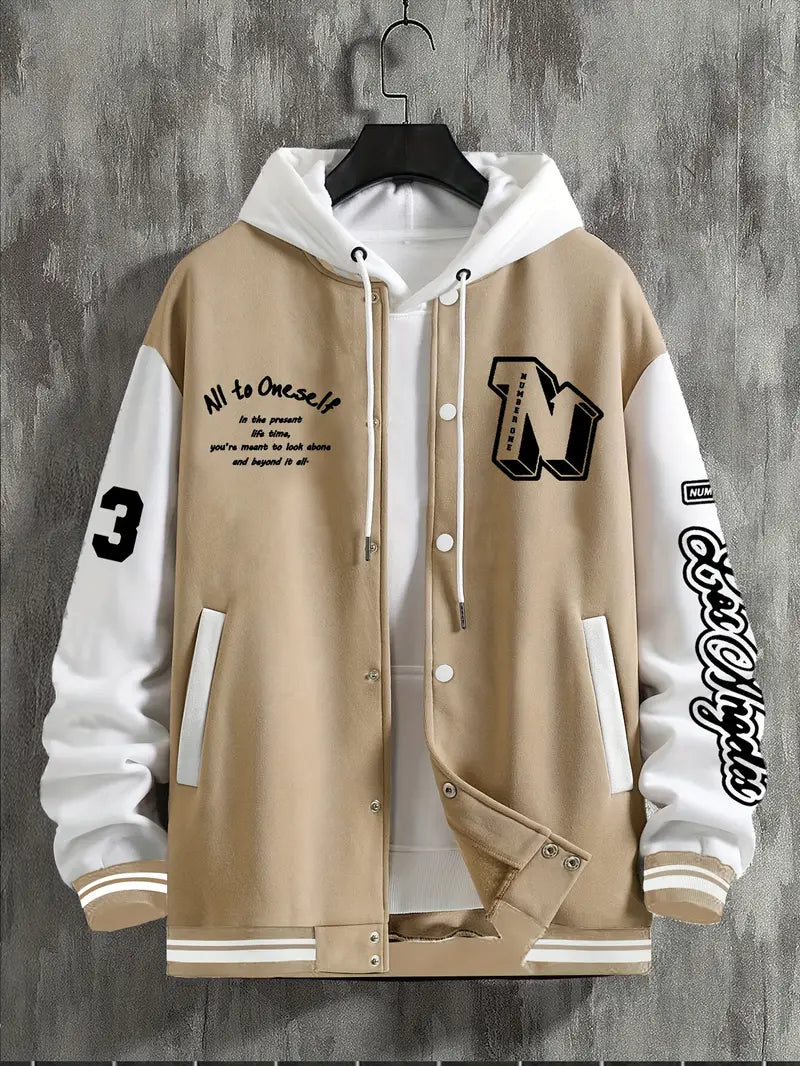 Men's Casual Letterman Jacket